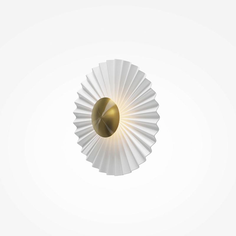 Maytoni-MOD233WL-L11BS3K - Fiore - Brass LED Wall Lamp with White Decorative Shade