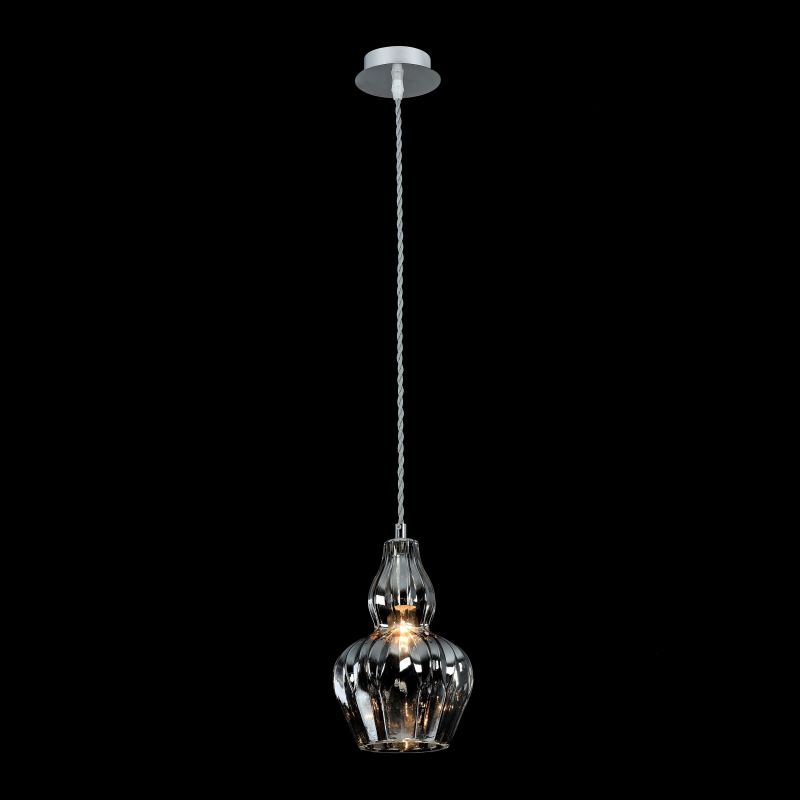 Ceiling Lights - Eustoma - Smoky Glass Single Pendant- Nickel Maytoni-MOD238-PL-01-B - Eustoma - Smoky Glass Single Pendant- Nickel