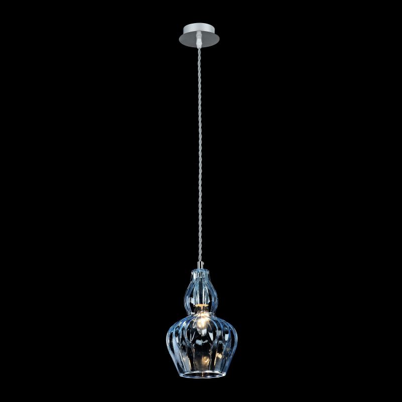 Maytoni-MOD238-PL-01-BL - Eustoma - Nickel Pendant with Light Blue Glass