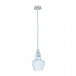 Eustoma - Nickel Pendant with Light Blue Glass