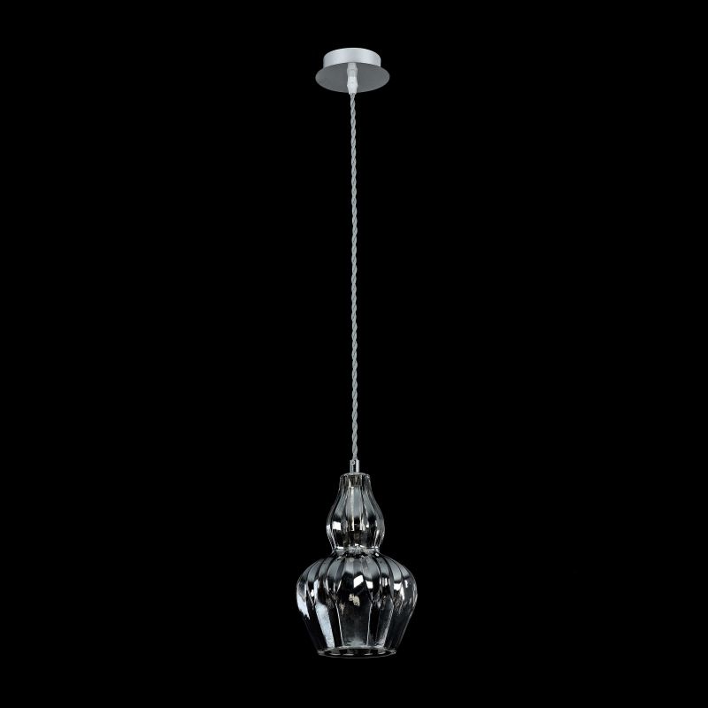 Ceiling Lights - Eustoma - Smoky Glass Single Pendant- Nickel Maytoni-MOD238-PL-01-B - Eustoma - Smoky Glass Single Pendant- Nickel