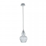 Eustoma - Nickel Pendant with Clear Glass