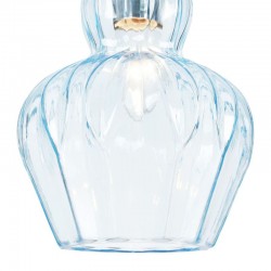 Eustoma - Nickel Pendant with Light Blue Glass