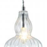 Eustoma - Nickel Pendant with Clear Glass