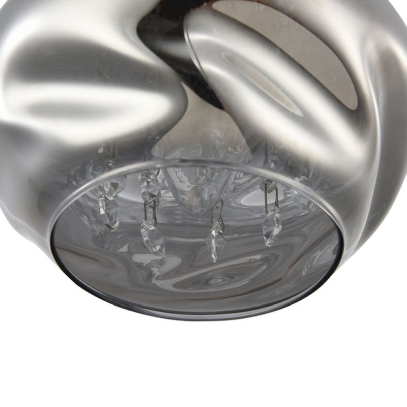 Ceiling Lights - Haze - Smoky Dull Glass with Crystal Single Pendant Maytoni-P244-PL-01-N - Haze - Smoky Dull Glass with Crystal Single Pendant