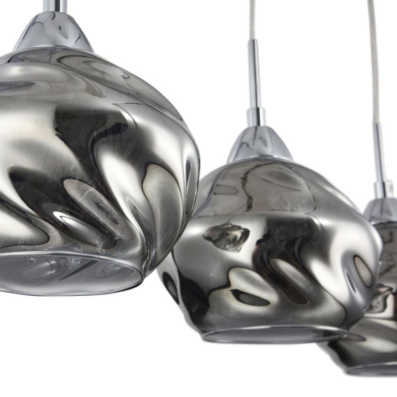 Kitchen Lights - Haze - Smoky Dull Glass with Crystal 3 Light over Island Fitting Maytoni-P244-PL-03-N - Haze - Smoky Dull Glass with Crystal 3 Light over Island Fitting