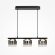 Maytoni-MOD286PL-L12B3K - Spirito - Black 3 Light LED over Island Fitting with Ombre Smoked Glass