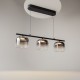 Maytoni-MOD286PL-L12B3K - Spirito - Black 3 Light LED over Island Fitting with Ombre Smoked Glass
