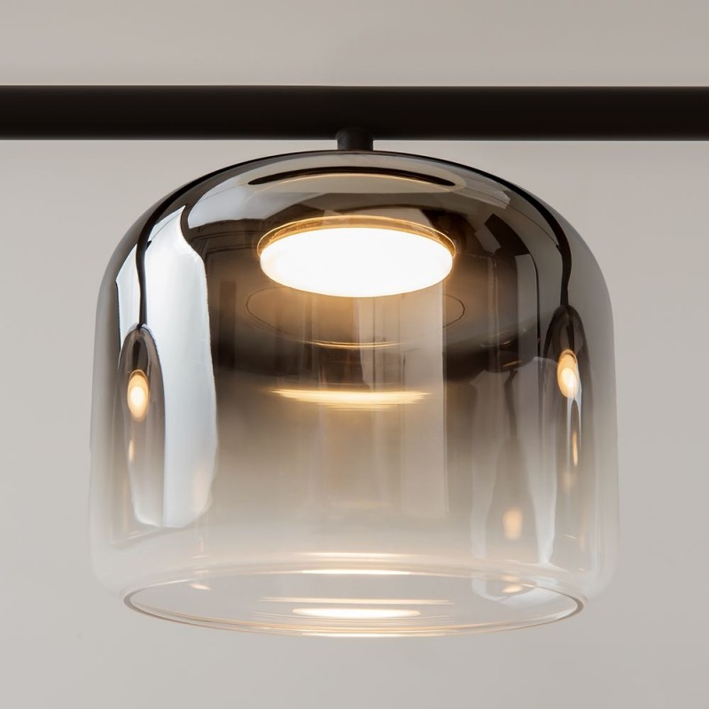 Maytoni-MOD286PL-L12B3K - Spirito - Black 3 Light LED over Island Fitting with Ombre Smoked Glass