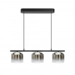 Spirito - Black 3 Light LED over Island Fitting with Ombre Smoked Glass