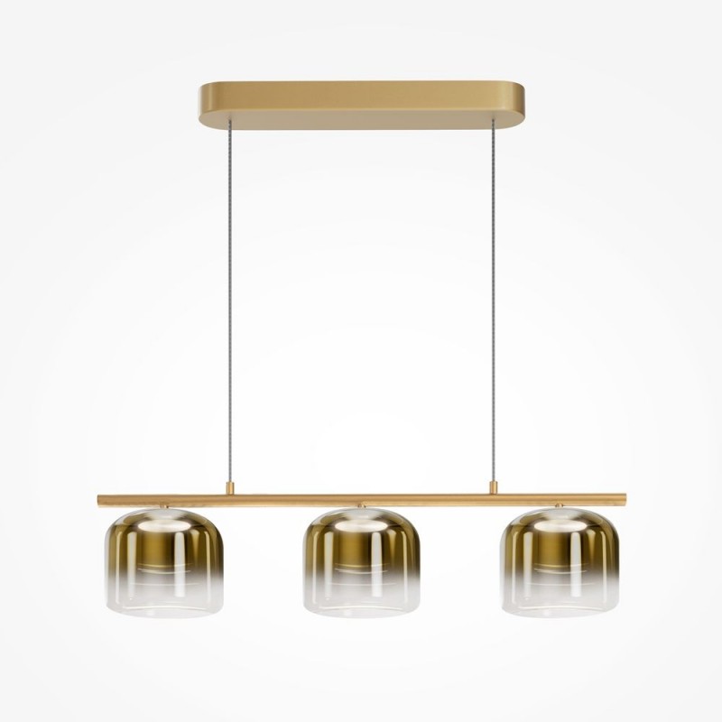 Maytoni-MOD286PL-L12G3K - Spirito - Gold 3 Light LED over Island Fitting with Ombre Gold Glass
