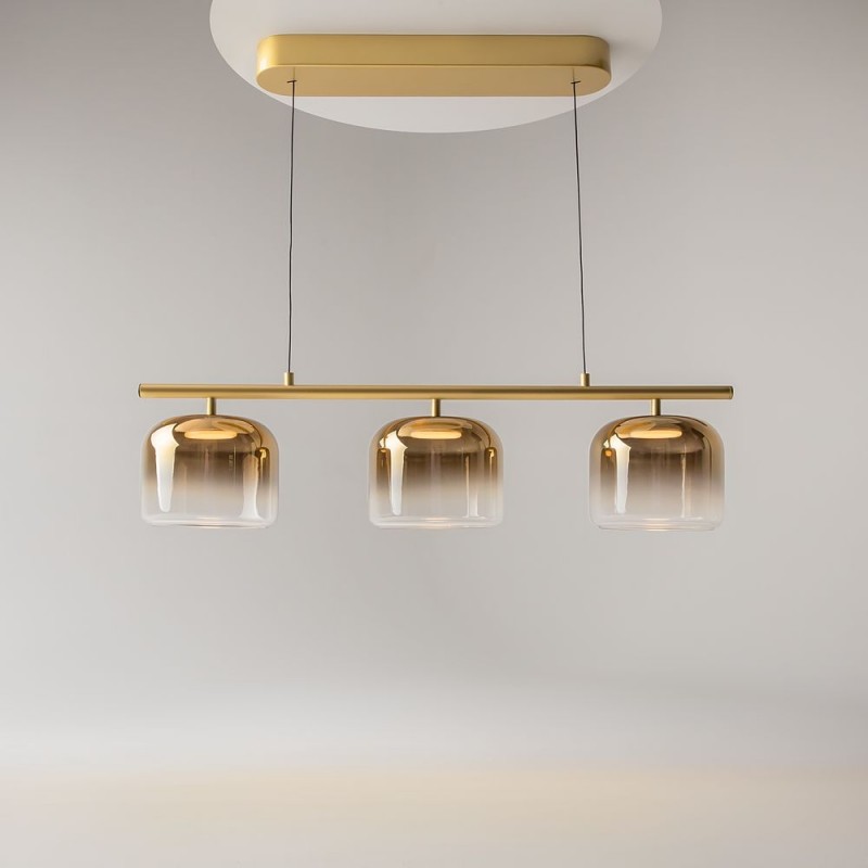 Maytoni-MOD286PL-L12G3K - Spirito - Gold 3 Light LED over Island Fitting with Ombre Gold Glass