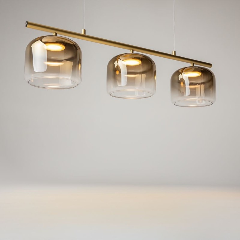 Maytoni-MOD286PL-L12G3K - Spirito - Gold 3 Light LED over Island Fitting with Ombre Gold Glass
