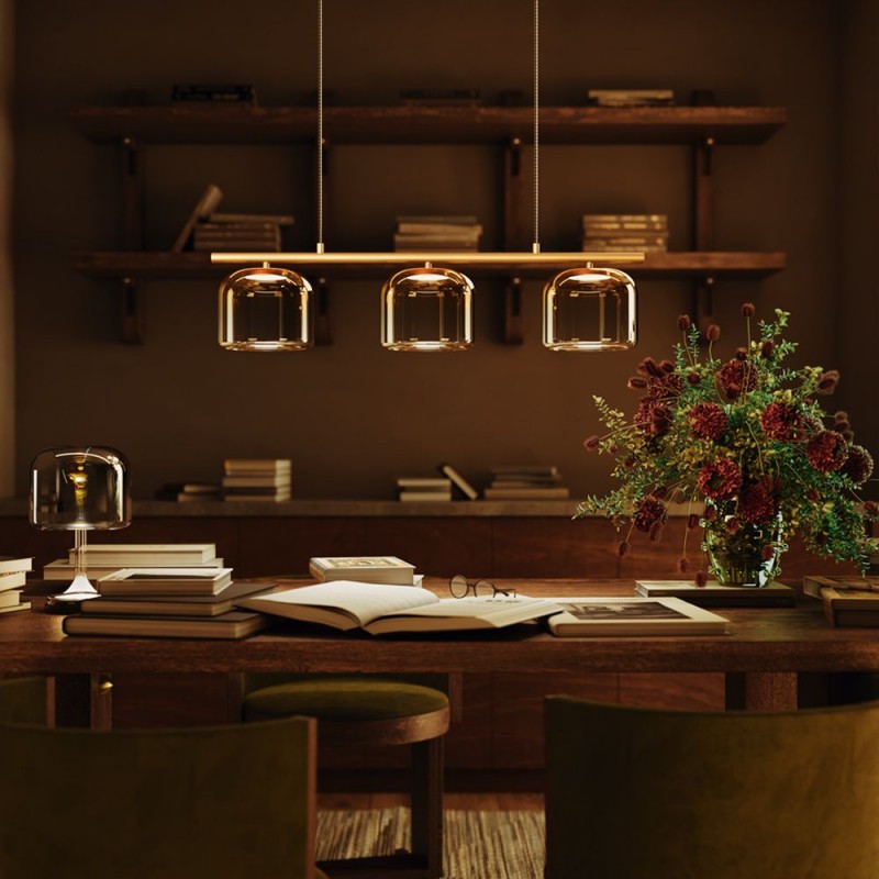 Maytoni-MOD286PL-L12G3K - Spirito - Gold 3 Light LED over Island Fitting with Ombre Gold Glass