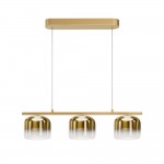 Spirito - Gold 3 Light LED over Island Fitting with Ombre Gold Glass