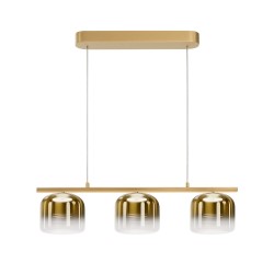 Spirito - Gold 3 Light LED over Island Fitting with Ombre Gold Glass