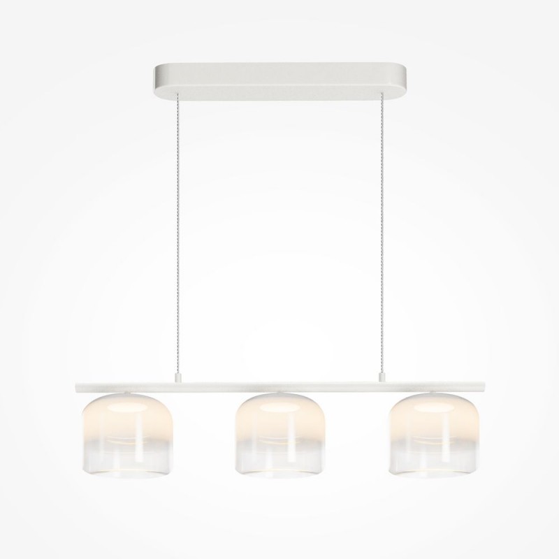 Maytoni-MOD286PL-L12W3K - Spirito - White 3 Light LED over Island Fitting with Ombre White Glass