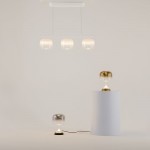 Spirito - White 3 Light LED over Island Fitting with Ombre White Glass
