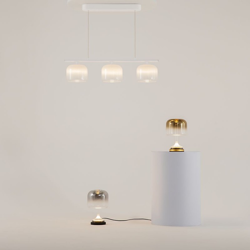 Maytoni-MOD286PL-L12W3K - Spirito - White 3 Light LED over Island Fitting with Ombre White Glass