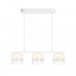 Spirito - White 3 Light LED over Island Fitting with Ombre White Glass