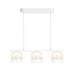 Spirito - White 3 Light LED over Island Fitting with Ombre White Glass