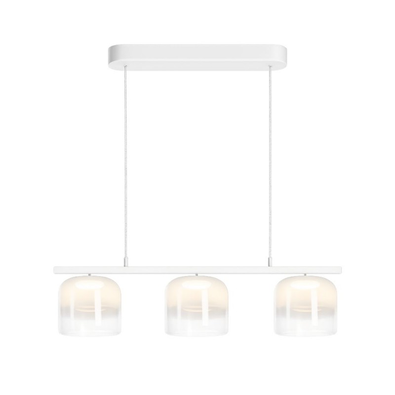 Maytoni-MOD286PL-L12W3K - Spirito - White 3 Light LED over Island Fitting with Ombre White Glass