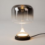Spirito - Black LED Table Lamp with Ombre Smoked Glass ∅ 18 cm