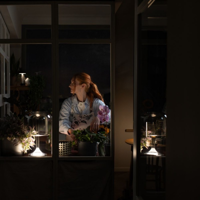 Maytoni-MOD286TL-L8B3K - Spirito - Black LED Table Lamp with Ombre Smoked Glass ∅ 18 cm