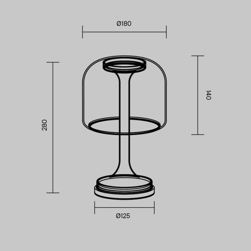 Maytoni-MOD286TL-L8B3K - Spirito - Black LED Table Lamp with Ombre Smoked Glass ∅ 18 cm