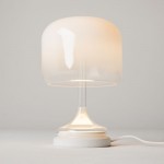 Spirito - White LED Table Lamp with Ombre White Glass ∅ 18 cm