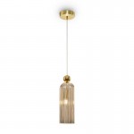 Antic - Gold Pendant with Ribbed Amber Glass Antic - Gold Pendant with Ribbed Amber Glass
