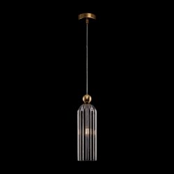 Antic - Gold Pendant with Ribbed Mirrored Glass