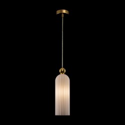 Antic - Gold Pendant with Ribbed Frosted Glass Antic - Gold Pendant with Ribbed Frosted Glass