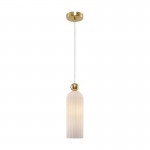 Antic - Gold Pendant with Ribbed Frosted Glass Antic - Gold Pendant with Ribbed Frosted Glass