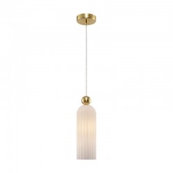 Antic - Gold Pendant with Ribbed Frosted Glass Antic - Gold Pendant with Ribbed Frosted Glass