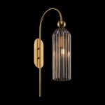 Antic - Amber Ribbed Glass & Gold Wall Lamp Antic - Amber Ribbed Glass & Gold Wall Lamp