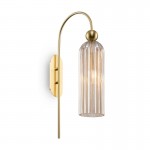 Antic - Amber Ribbed Glass & Gold Wall Lamp Antic - Amber Ribbed Glass & Gold Wall Lamp