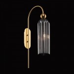 Antic - Smoky Ribbed Glass & Gold Wall Lamp Antic - Smoky Ribbed Glass & Gold Wall Lamp