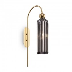 Antic - Smoky Ribbed Glass & Gold Wall Lamp Antic - Smoky Ribbed Glass & Gold Wall Lamp