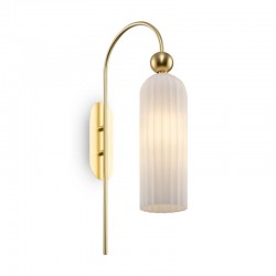 Antic - Frosted Ribbed Glass & Gold Wall Lamp