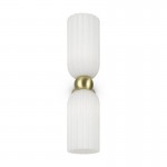 Antic - Gold Wall Lamp with Frosted Ribbed Glass Shades Antic - Gold Wall Lamp with Frosted Ribbed Glass Shades