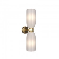 Antic - Gold Wall Lamp with Frosted Ribbed Glass Shades