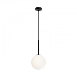 Basic Form - Black Pendant with White Glass Ø20