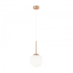 Basic Form - Matt Gold Pendant with White Glass Ø20