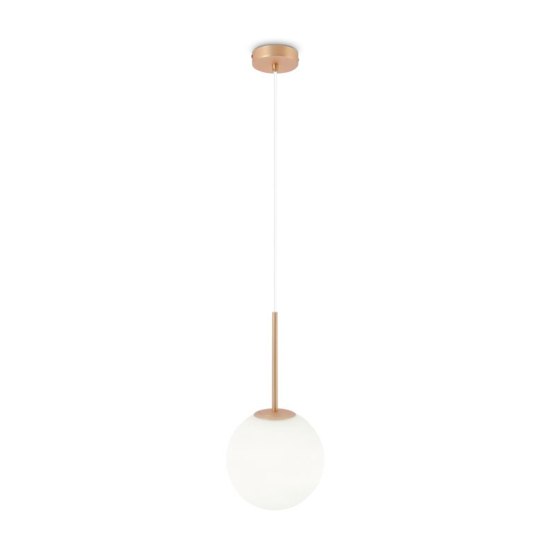 Maytoni-MOD321PL-01G3 - Basic Form - Matt Gold Pendant with White Glass Ø20