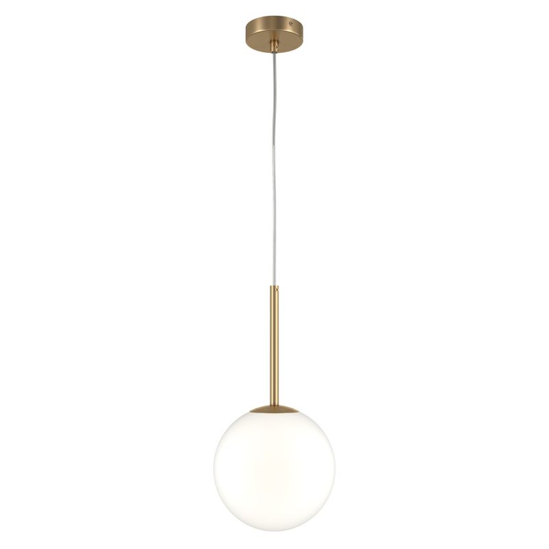 Maytoni-MOD321PL-01G3 - Basic Form - Matt Gold Pendant with White Glass Ø20