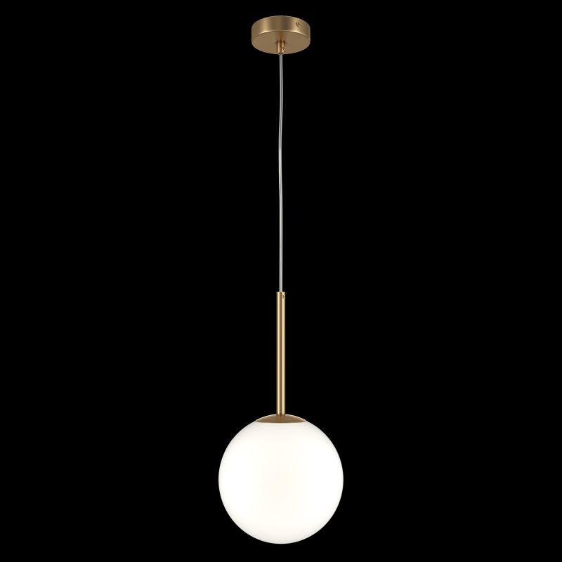 Maytoni-MOD321PL-01G3 - Basic Form - Matt Gold Pendant with White Glass Ø20