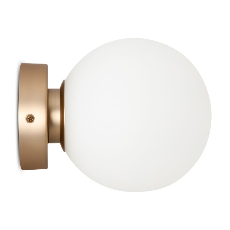 Maytoni-MOD321WL-01G1 - Basic Form - Matt Gold Wall Lamp with White Glass Ø15