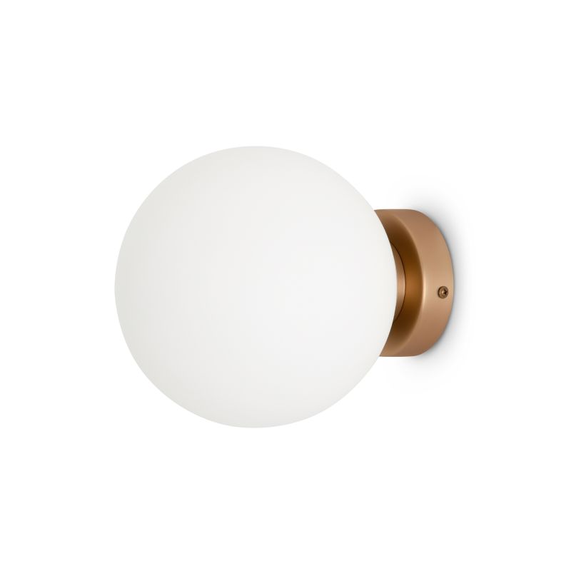 Maytoni-MOD321WL-01G2 - Basic Form - Matt Gold Wall Lamp with White Glass Ø18