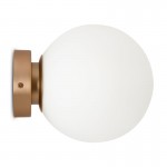 Basic Form - Matt Gold Wall Lamp with White Glass Ø18